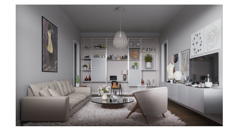 Living room in light colours — 3