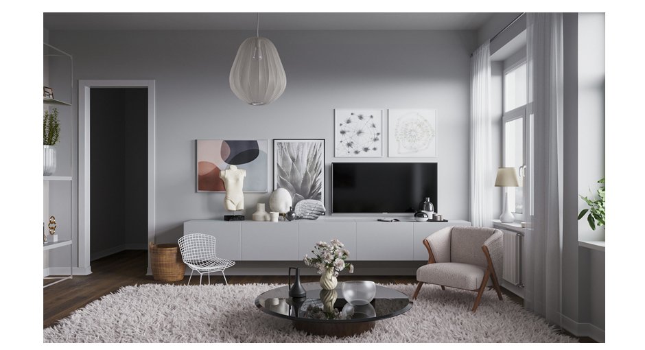 Living room in light colours — 2