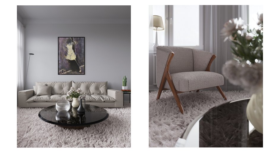 Living room in light colours — 4